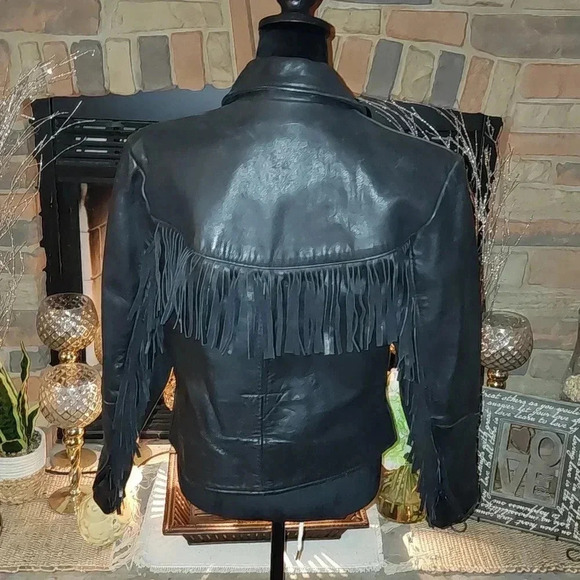 California Creations Leather Fringe Jacket - Picture 2 of 11